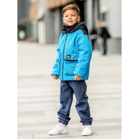 Jacket for a boy, height 128 cm, the color of heavenly blue-3