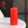 Candle cylinder, 5x11.5 cm, set 2 pcs, red