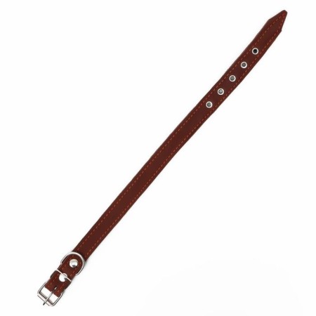 Leather collar on synthetic winterizer, 56 x 2.5 cm, Osh 35-45 cm, brown-2
