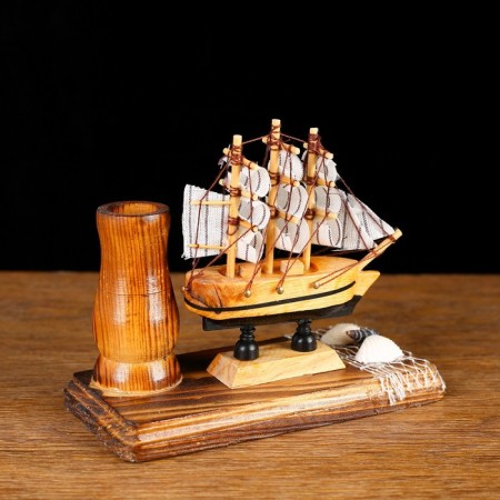 Set of desktop "ship" with a stand for pens, 12 x 13 x 6 cm-2