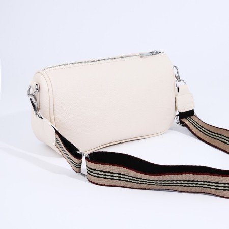 Bag Cross-Bodi with a zipper, white color-1