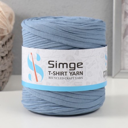 Knitted yarn secondary 90% cotton, 10% p/e, 100m/450 ± 50 g (gently blue) mix-1