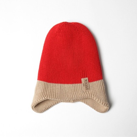 Children's hat minku rr 50-52, red/beige color