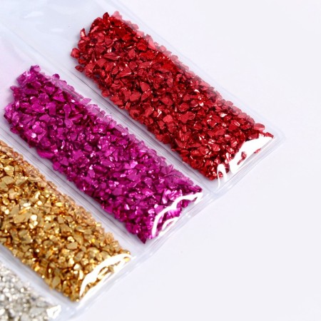 Glass chips for epoxy resin, set of 6 colors, weight 1 color - 5 g-2