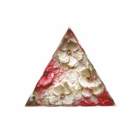 Box for confectionery products with PVC lid "Pink flowers", 18 x 3 cm-1