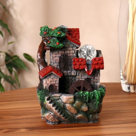 Fountain "House on the hill" 10x14x19 cm (with backlight)