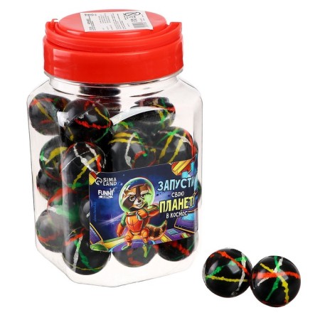 Rubber ball “Start your planet into space”, in a bank, 30 pcs-1