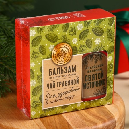 Gift set "For Health": Herbal tea 20 g, non -alcoholic balm 100 g.-4