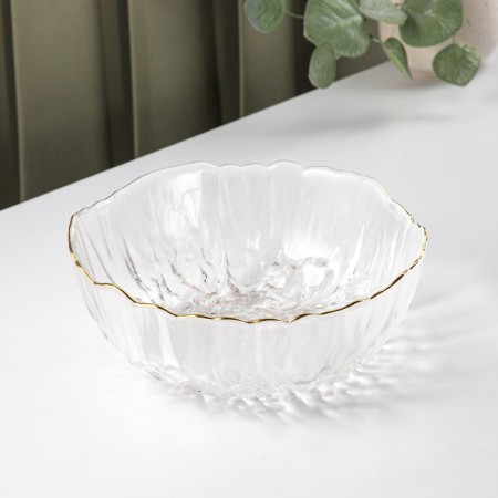 Glass salad bowl on the stand "Sticking", 1.2 liters-4