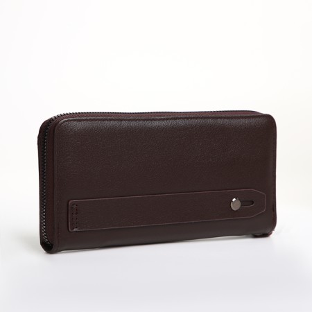 Male purse-clate on a zipper, brown color-2