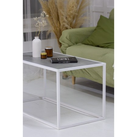 Table Journal loft with chipboard, 941x488x488, white Muar/Metropolitan Gray-1