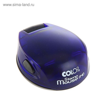 Round -printed Kolop Stamp Mouse R40, diameter 40 mm, blue case, blue
