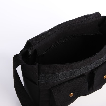Youth bag with zipper, black color-5