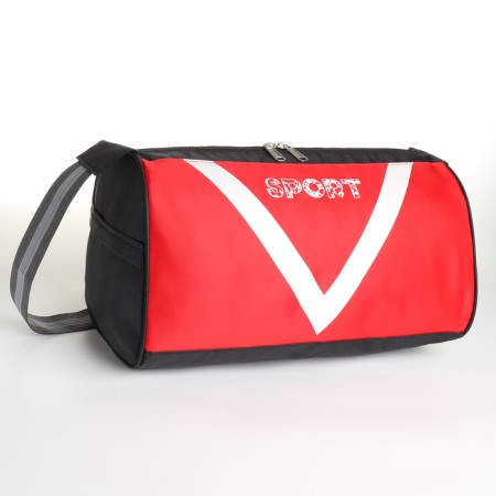 Sports bag, lightning department, side grid, long belt, red color