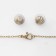 Set 2 objects: earrings, pendant "heart" lady, red-white color in gold, 48 cm