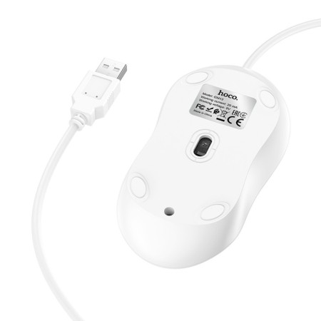 Hoco GM13 mouse, wired, optical, 1000-1600 dpi, 1.5 m, white-5