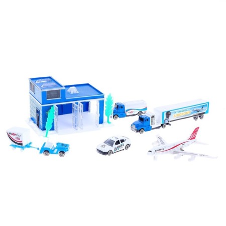 Set of game "Airport" with metal machines, mix-11