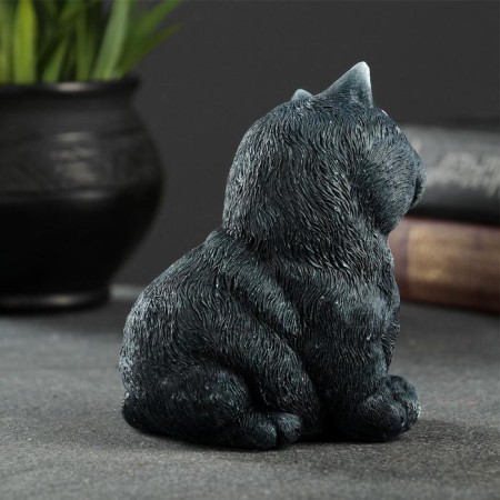 Figure "Cat sits" gray-blue, 10x9x11cm-3