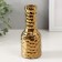 Ceramics candlestick per 1 candle "bottle" d = 1.5 cm gold 6x6x15 cm