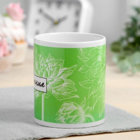 Evgeny sublimation mug flowers, 320 ml, with application-1