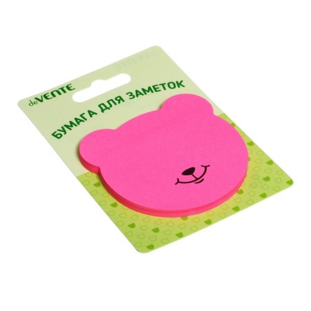 Block with a sticky edge of 70 x 70 mm, Devente Funny Notes, 50 sheets, 80 g/m, curly, neon, mix x 4 types-1