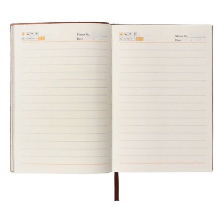 Diary of a low -up A5, 80 sheets, a line, the cover of the leatherette lights, brown-4