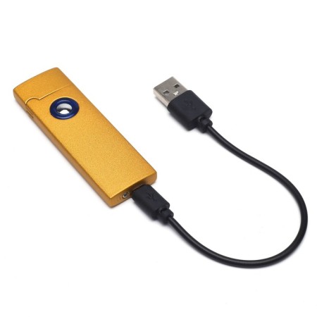Electronic lighter in a gift box, USB, spiral, 2.5 x 8 cm, gold-3