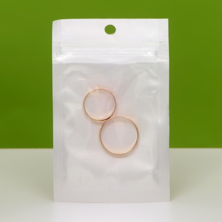 Zip-Lock PP, white, with a continuous window, flat, euros, 6 x 10 cm