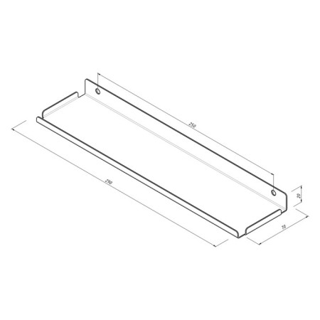 Metal shelf 290x70 mm for storage on a perforated panel, black-6