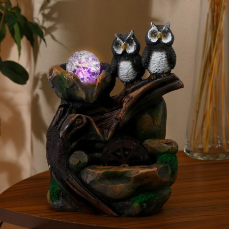 Two owls at the stone 20.5x27 cm (with backlight)-2
