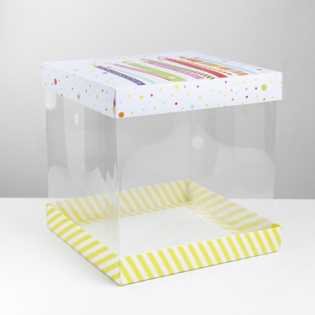 Cake box, confectionery packaging, “Congratulations!”, 30 x 30 cm