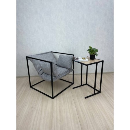 Table Mini, 400x400x650, Black Muar/Dub Sonoma-1