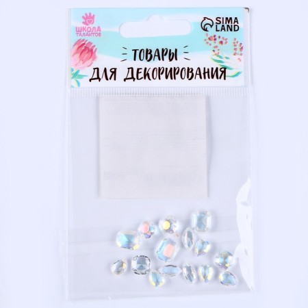 Decorative pebbles for creativity, set of 15 pcs., Transparent color, stones - from 6 to 14 mm-2
