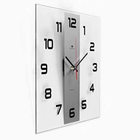 Wall clock, interior "strip", silent, 35 x 35 cm-1