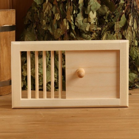 Ventilation cover from linden, 30x17cm, with a valve, "Dobroparov"