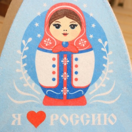 Bath cap with print "I love Russia", classic-1