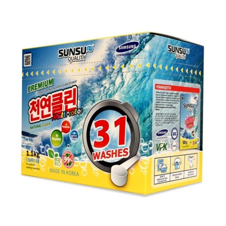 Sunsu-Q washing powder, concentrated, for washing colored linen, 1.1 kg-1