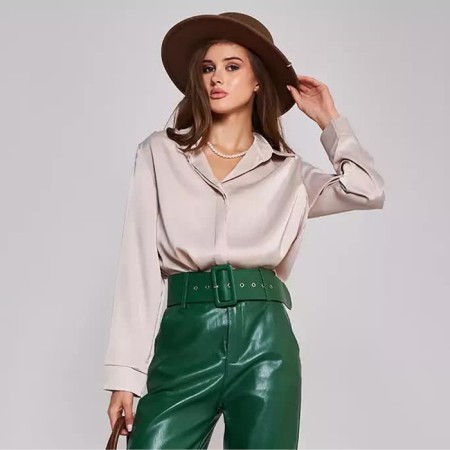 Female blouse, beige color, one size (42-46)