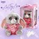 Soft toy "Bunny La Pu in the Cambinison with Crown", the color is gray, 20cm