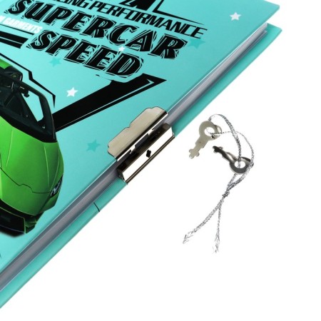 Notebook in a gift box, on a lock, A6, 50 sheets, a line, with a pen, "car", mix-6