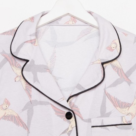 Women's pajamas (shirt and trousers) KAFTAN Birds size 40-42, gray-4