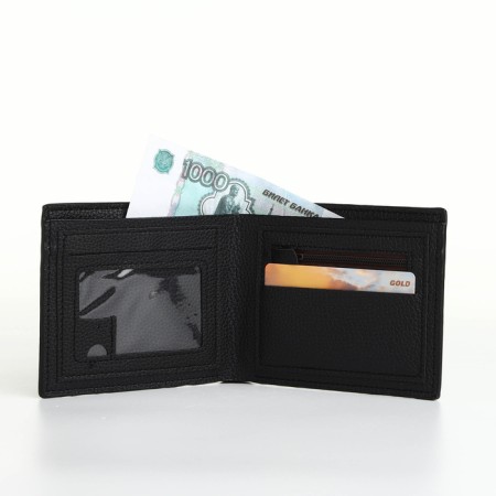 Pearl husband (538), 12*2*10 cm, 3 depth, d/cards, d/coins, without fasteners, black-6