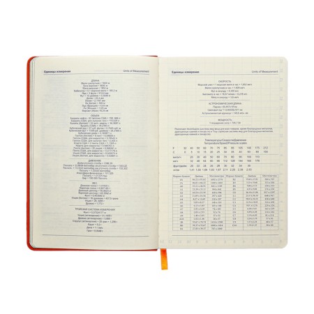 Leduced Diary A5, 140l, Cage, leatherette, elastic band, black cut, orange-9