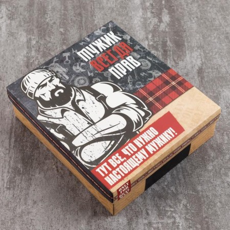 Set of gift "man is always right" towel and accessories-2
