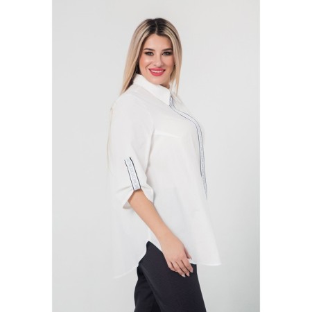 Female shirt, size 52, black and white color-4
