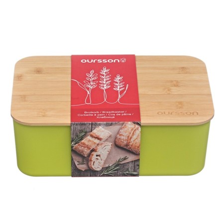 Khlebnitsa Oursson, 29.6 × 19.6 × 11 cm, with a cutting board, green-4