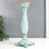 Polystone candlestick for 1 candle "lush sheet" of pale blue 26.5x9x9 cm
