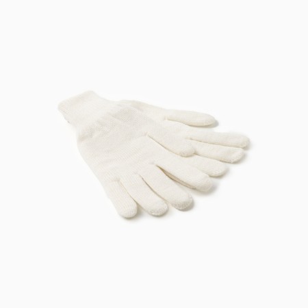 Gloves double, white color, rr 22-1