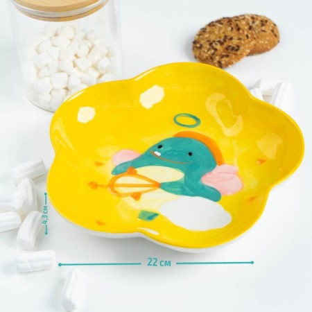 Ceramic Cupid "Cupid Dino", d = 22 cm, yellow color-5