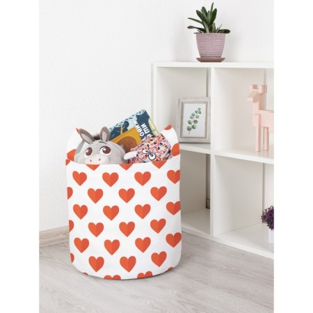 Basket for toys "Hearts, size 35x35 cm